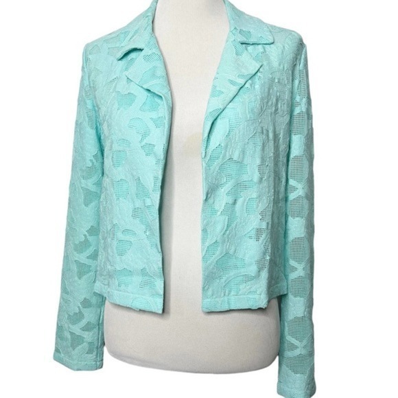 209 Wst 38 Aqua Mesh Cutout Jacket Size 6 - Picture 4 of 11